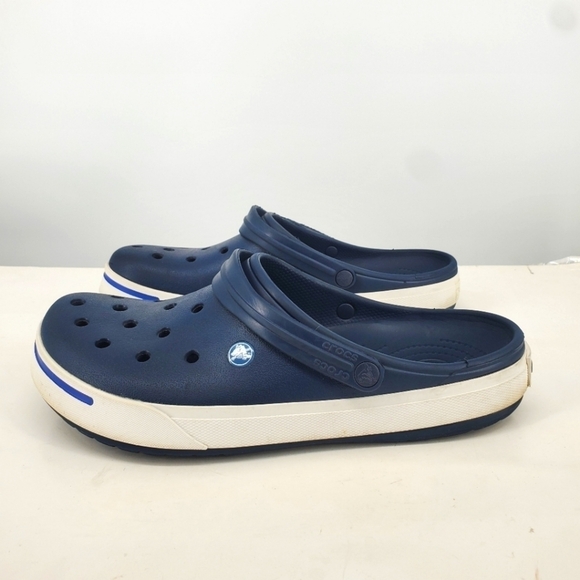 Crocs Shoes Men's 13 Crocband II Clogs Navy Blue White Slip On 11989 - Picture 1 of 10